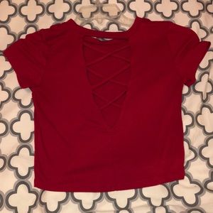 Red crop top